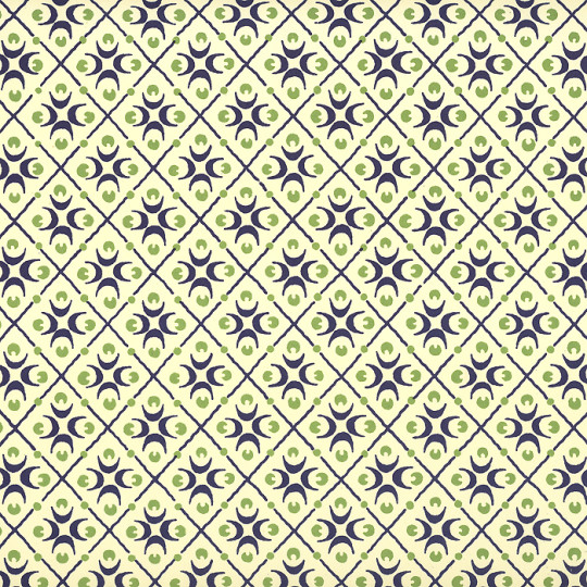 Blue and Green Crescent Print Italian Paper ~ Carta Varese Italy